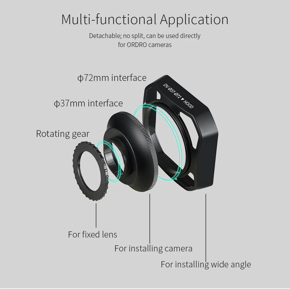 Профессиональная видеокамера Ordro AC7 записывающая 4k Vlog 10 кратный оптический зум с