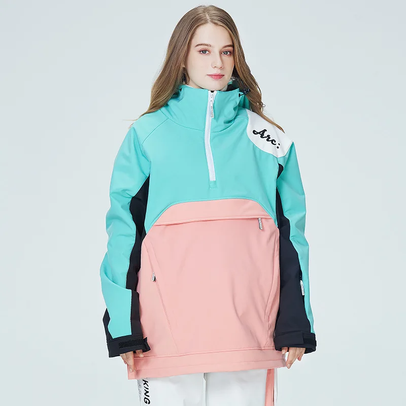 

Модная парная лыжная куртка, теплая зимняя водонепроницаемая ветровка, дождевик с капюшоном, куртки для сноуборда