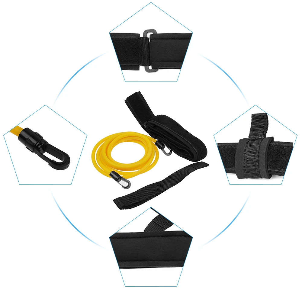 

Swimming Training Belt Stationary Swim Training Leash Cord Swim Resistance Tether Band