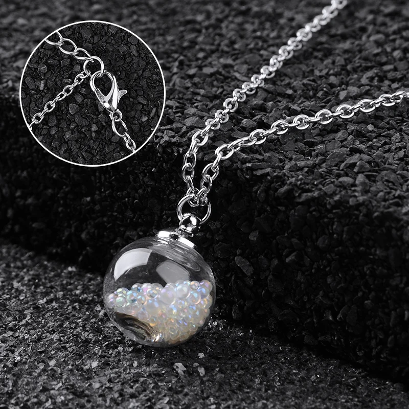 Кулон в виде стеклянного шара креативное ожерелье с разноцветными пузырьками
