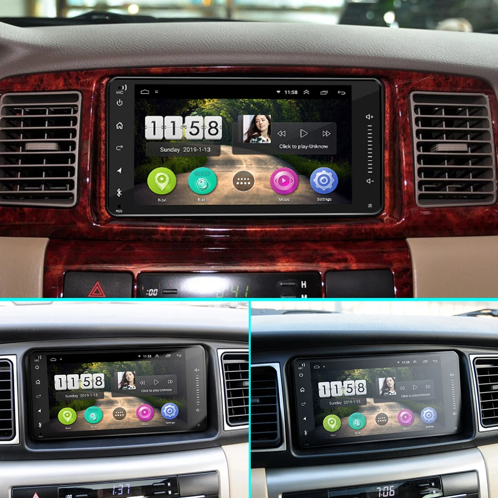 7 дюймов 2 DIN Android 8,1 1+ 16G HD 12V сенсорный экран стерео bluetooth USB gps Navi MP5 мультимедийный плеер FM радио для Toyota
