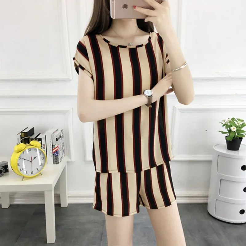 

Women's suit 2021 summer new shorts short sleeve fashion trend fat MM two-piece suit