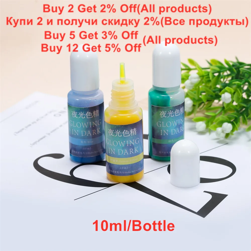 Цветной пигмент для эпоксидной смолы 20 цветов 10 мл светится ночью |