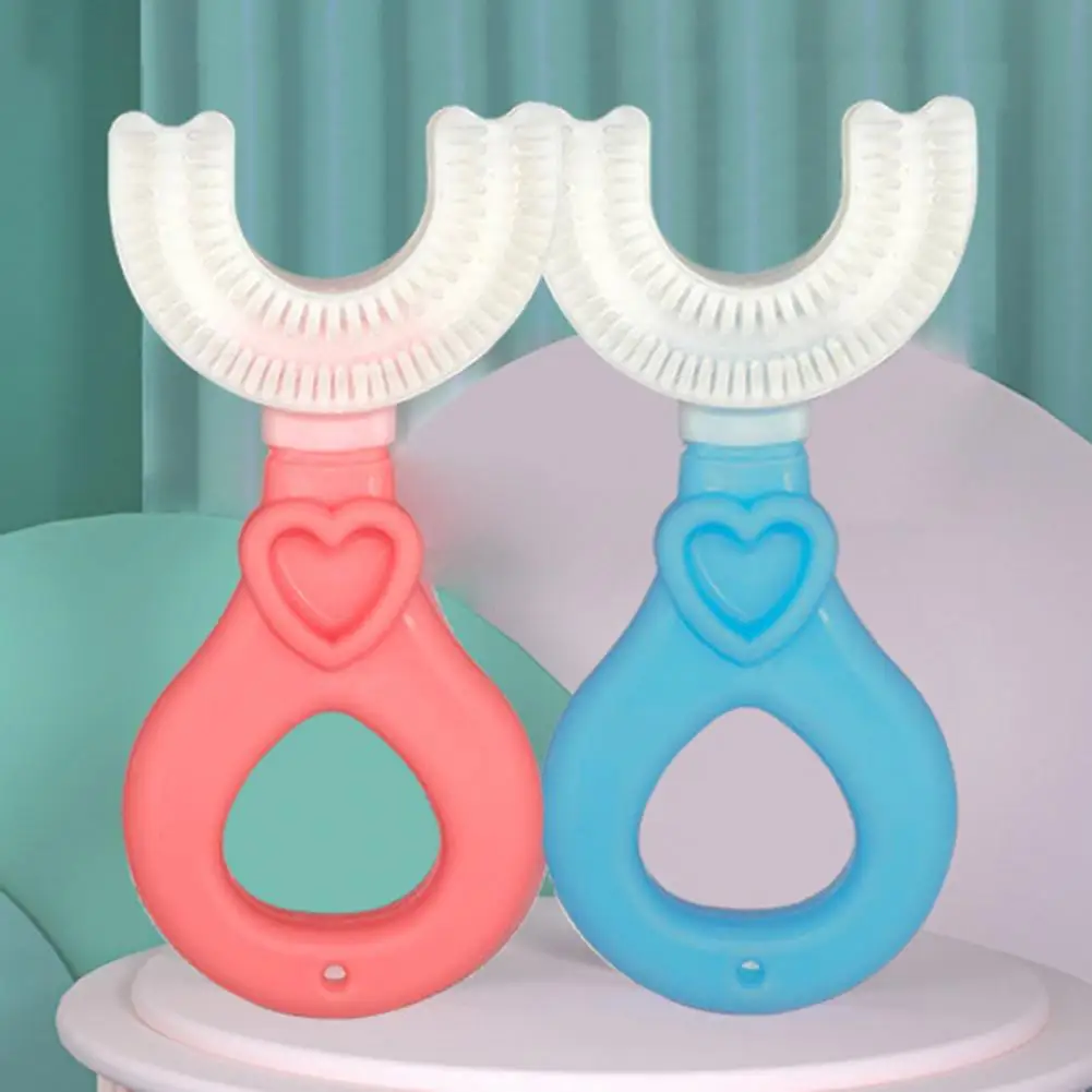 Cepillo de dientes tipo U para ni&ntilde;os, cerdas suaves de mano, Cuidado Oral-4