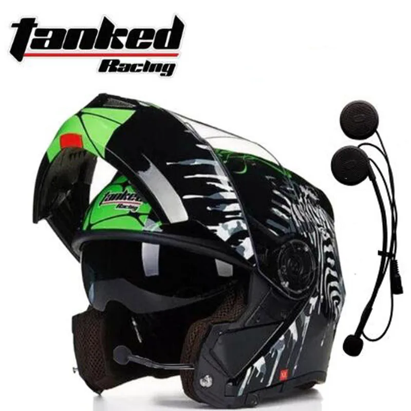 Double Lens Tanked Racing Full Cover Flip Up Motorcycle Helmet T270 with Bluetooth-compatible Men Motorbike Moto Casque | Автомобили и