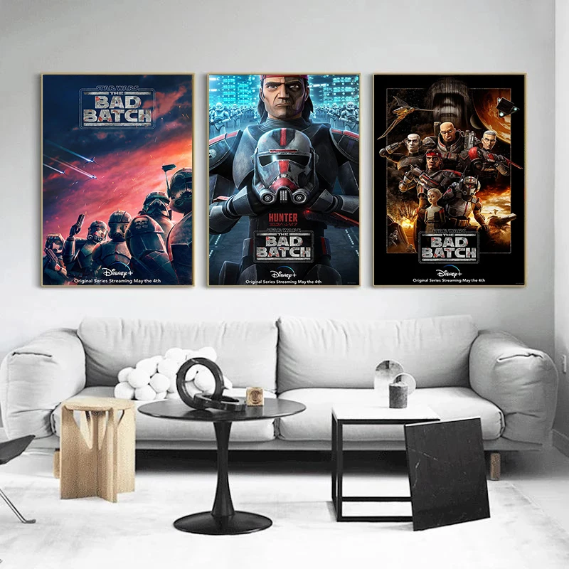 

Картина на холсте «плохая партия» с диснеевским принтом Звездные войны, плакаты, настенные картины для украшения гостиной, Куадрос