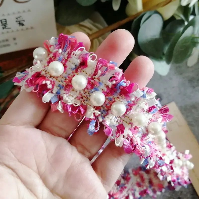 1 метр 30 мм лента с жемчужными бусинами и кисточками кружевная отделка для шитья