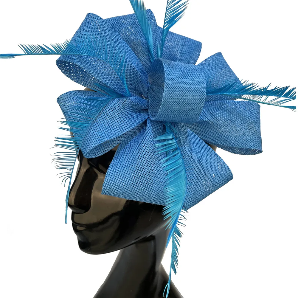 

Головной убор Sinamay Свадебный для невесты, модная Вуалетка, аксессуары для волос, Шпилька для волос, головной убор для церкви