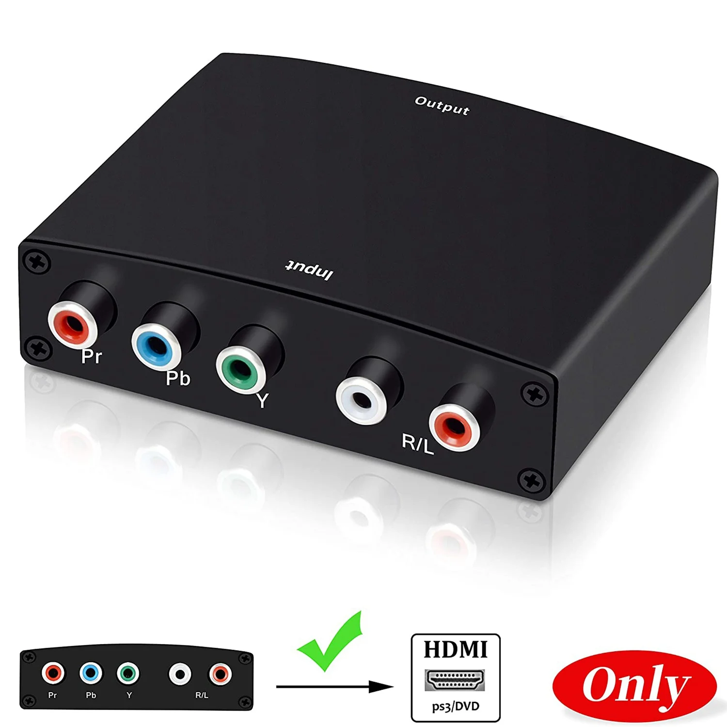 YPbPr к HDMI адаптеру 5RCA RGB L/R 1080P для DVD PSP HDTV |