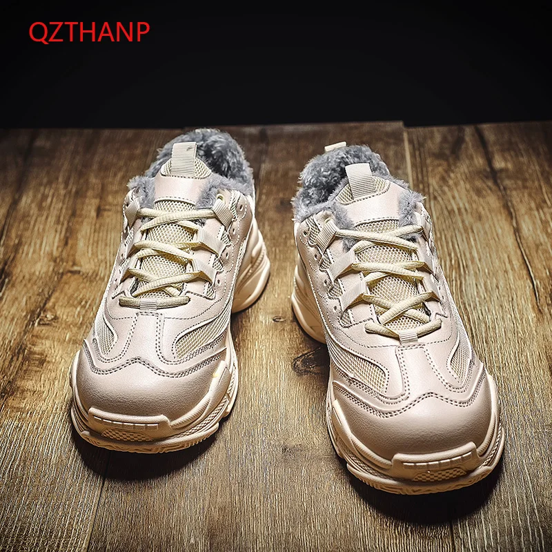 

Unisex Brand Spring Men's Casual Shoes Fashion Trend Comfortable Men for Adult Flexible Durable Lace-up Shoes Sneakers with Fur