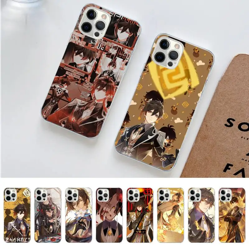 

Genshin Impact Zhongli Phone Case for iPhone 11 12 13 mini pro XS MAX 8 7 6 6S Plus X 5S SE 2020 XR case