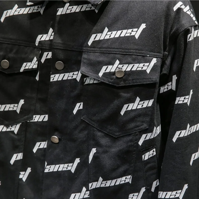 

#2430 Casual Loose Jacket Coat Men Plus Size 5XL Long Sleeve Cotton Jacket Male Spring Autumn Letter Printed Outwear Tops Pocket