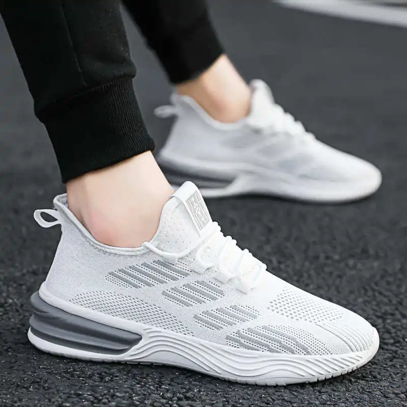 

Fly Weaving Men's Sneakers Low Top Jogging Mens Sports Shoes Light Soft Sport Shoes Men Lace Up Thick Bottom Running Shoes 106G