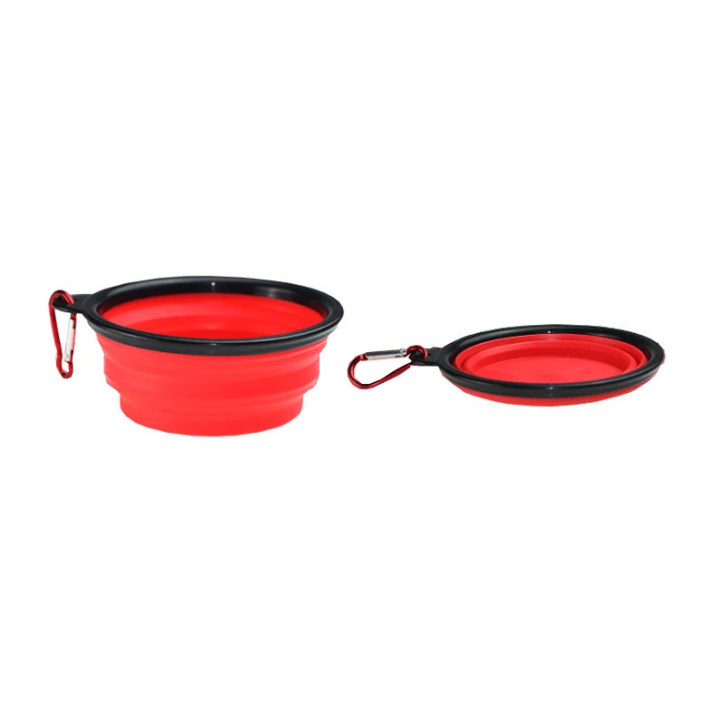 A folding bowl-Red Кормушка для домашних животных, 2 в 1, бутылка для воды для собак, складная миска для собак, для путешествий, для улицы, для еды, питьевой воды, фонтан для кошек и собак, BW609 - Цвет: A folding bowl-Red