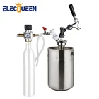 Домашний пивной бочонок 5 л, компактный набор для выращивания бочонка под давлением с регулятором Co2 90 фунтов на квадратный дюйм, для сборки пивной линии, для изготовления газированной воды