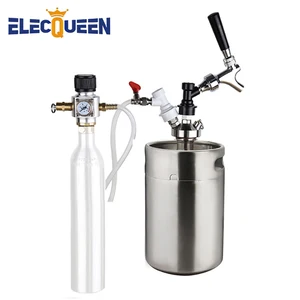 Домашний пивной бочонок 5 л, компактный набор для выращивания бочонка под давлением с регулятором Co2 90 фунтов на квадратный дюйм, для сборки пивной линии, для изготовления газированной воды