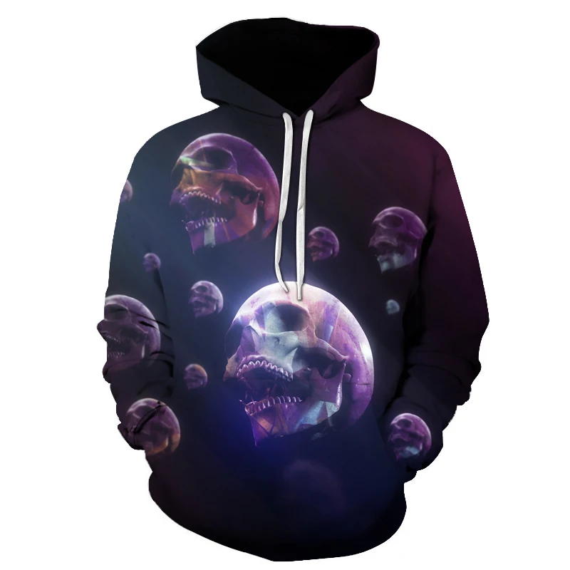 

2021 Men's Women's Hoodie New Fashion Matching 3D Skull Hoodie XXS-6XL