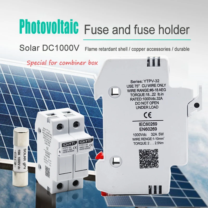 2P параллельный держатель предохранителя постоянного тока 10*38 мм Высоковольтный