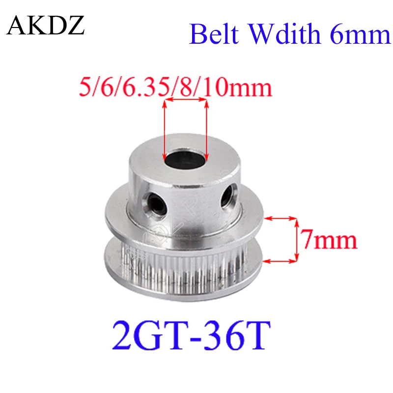 30 32 36 40 Teeth 2GT Timing Pulley Bore 5/6/6.35/8/10/12mm for GT2 Open Synchronous belt width 6mm small backlash 36Teeth | Обустройство