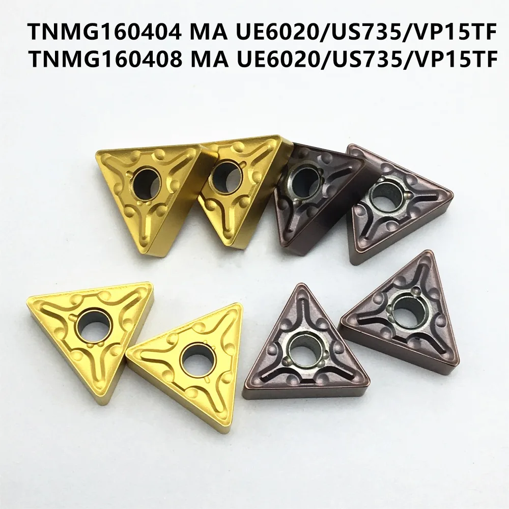 10 шт. токарный инструмент TNMG160404 MA VP15TF UE6020 высококачественный металлический токарный карбидный вкладыш TNMG160408 фрезерный станок с ЧПУ