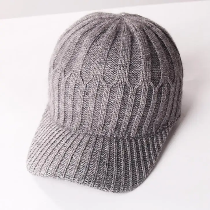 grey2 Новые теплые, вязаные дизайн Зимняя бейсболка сплошной Цвет Для мужчин женское утепленное плотное Шапки H35 - Цвет: grey2
