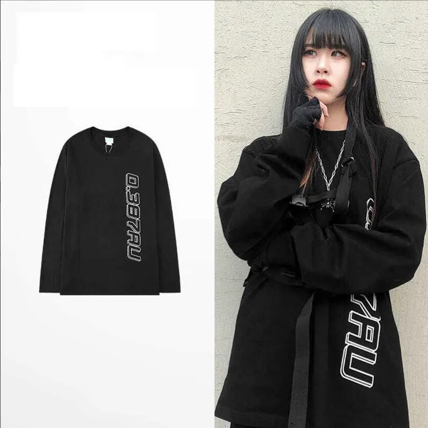 Футболка LISCN Женская с длинным рукавом из чистого хлопка трендовый топ ретро