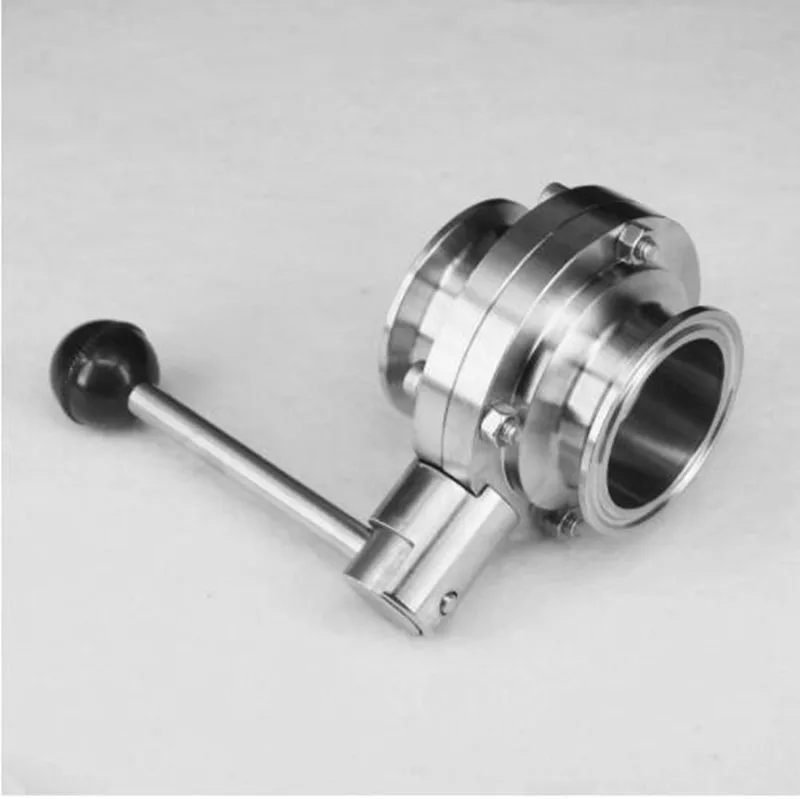 

2" inch 51mm SS304 Stainless Steel Sanitary 2" Tri Clamp ferrule OD 64mm Butterfly Valve Homebrew Beer Dairy Product VJ-Drop