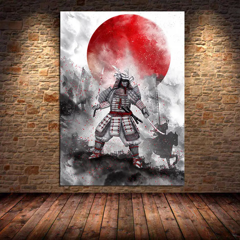 Японские постеры Bonsa Bushido Samurai Kanji и искусственные картины для гостиной холст