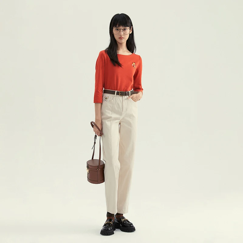 INMAN/женские брюки осень-зима в стиле ретро с надписью забавная вышивка карманом