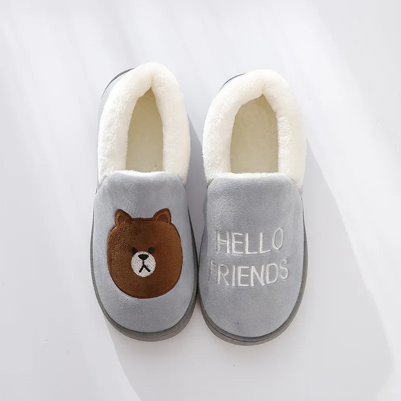 Новинка зимние теплые мягкие женские модные и домашние плюшевые тапочки