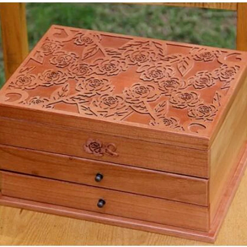 

new three layer organizer wood jewelry boxes Storage Box wood clover European wooden jewelry box special offer desk organizer