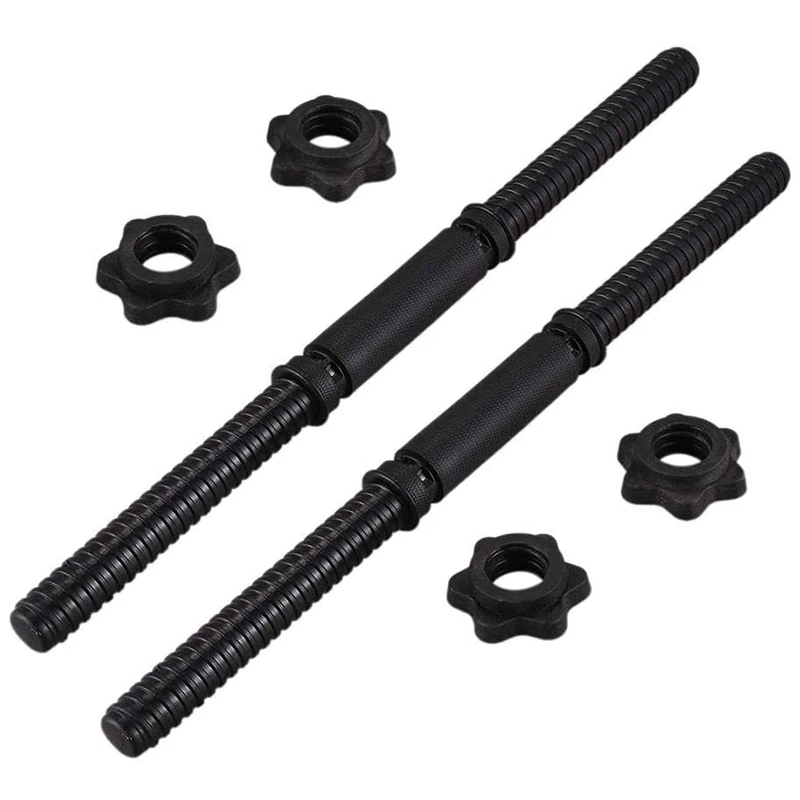 

NEW-Dumbbell Bars for Exercise Collars Weight Lifting Standard Adjustable Threaded Non Slip Dumbbell Handles