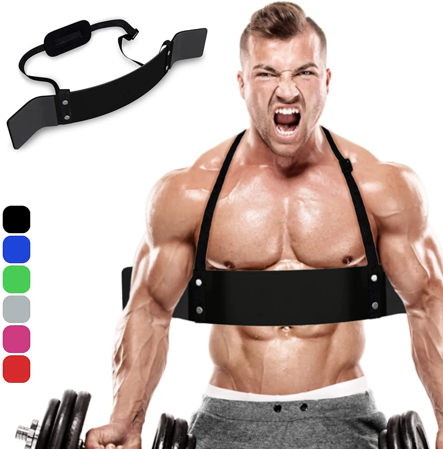 

Weight Lifting Arm Blaster Adjustable Aluminum Bodybuilding Bicep Triceps Curl Bomber for Strength Muscle Gains Blaster