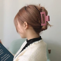 women korean grab clips hair accessories for girls solid color plastic rectangle hair claws