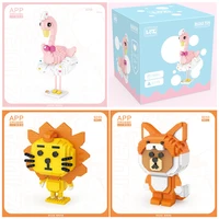 loz blocks cartoon animal bird bricks lion anime bear model for girls gifts cute doll children toys kids christmas present 9250