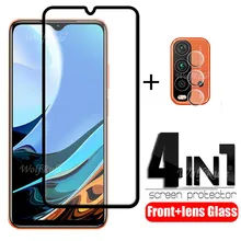 4-in-1 For Xiaomi Redmi 9T Glass For Redmi 9T Screen protector Full Glue HD Tempered Glass For Xiaomi Redmi 9A 9C 9T Lens Glass
