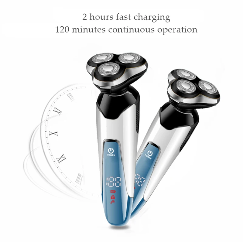

Triple Blade Electric Shaver Washable Male Razor Rechargeable Sideburns And Nose Trimmer 4 In 1 Personal Care Tools 35