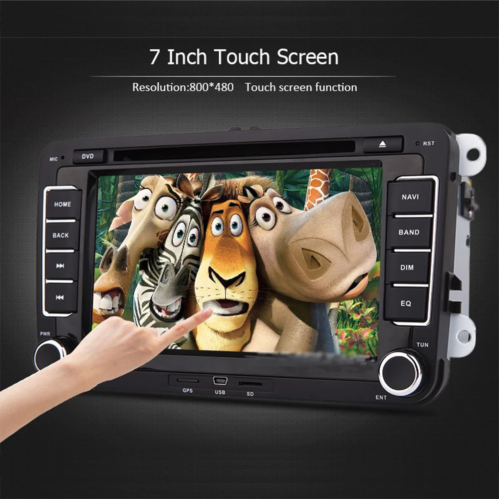Автомобильный DVD плеер 2din 7 'Ɗ/8 Core Android 5.1.1 радио GPS SD и USB для VW Polo Jetta Tiguan B6 B5 cc Skoda