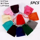 Новинка, 5 шт., небольшой бархатный мешок 5x7 7x9 9x12 см, конфеты из ореха, пакеты для упаковки ювелирных изделий, вечерние подарочные пакеты для свадебного декора