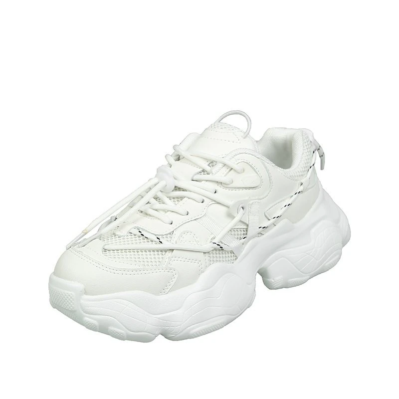 

Women Fashion White Sneakers 2020 Autumn Platform Chunky Casual Shoes Brand Old Dad Shoes Woman Black Vulcanized Shoes White 5cm