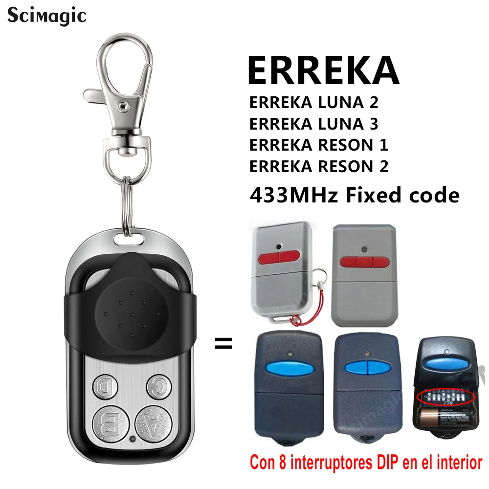 Запасной пульт дистанционного управления для гаража ERREKA RESON 1 / 2 Erreka LUNA 2/LUNA3 433 МГц