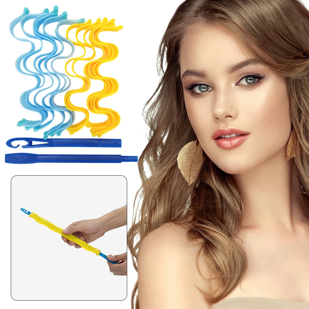 

Heatless Hair Curlers Spiral Curls Styling Kit Safe And Durable With Styling Hook For Most Hairstyles Hair Rollers Home Hair DIY