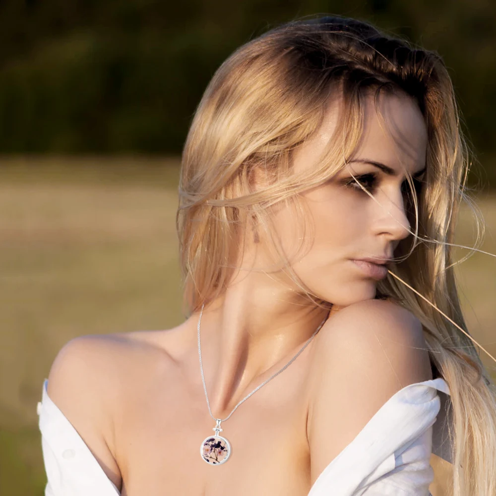 Модные сушеные цветы образец растения бутылки стеклянные ожерелья и подвески