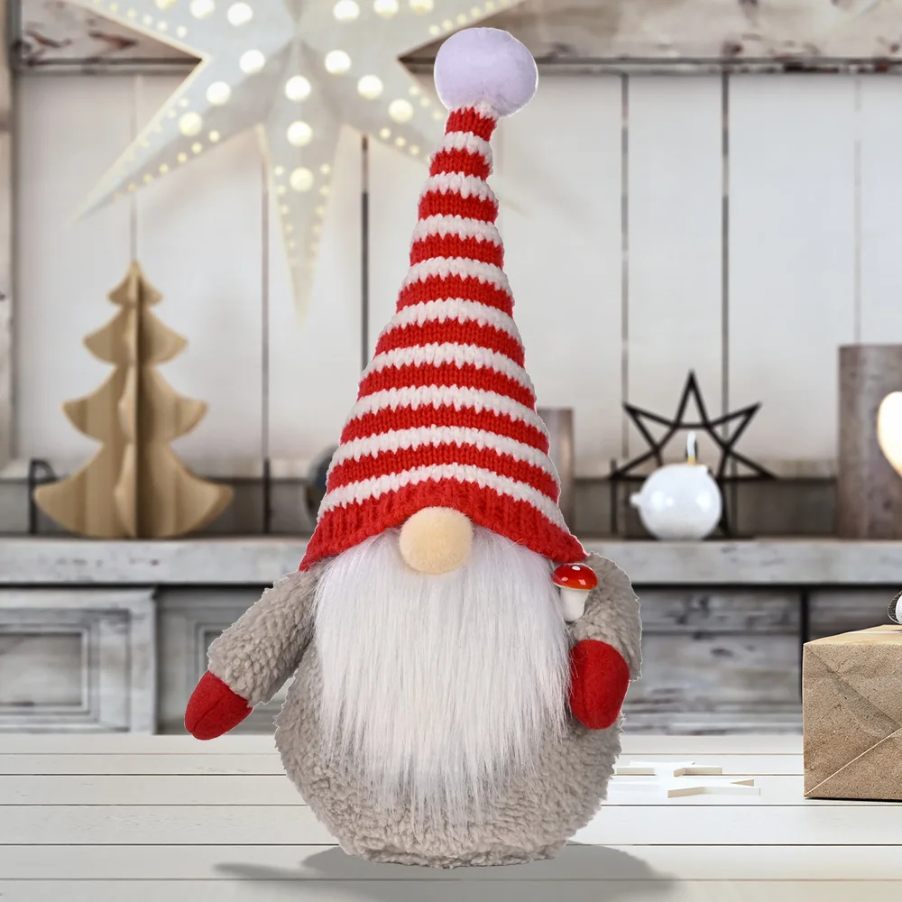 

New Christmas Decoration Christmas Doll Ornaments Red and White Striped Knitted Hat Dwarf Doll Decoration christmas ornaments