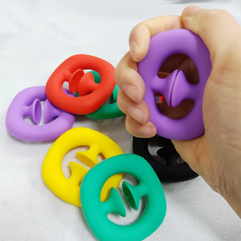 

Color Red Grip Ring Finger Vent Press Suction Cup Hand Grip Toy Irregular Decompression Fries Pineapple Adult Decompression Toy
