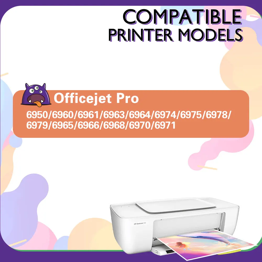 1-10 упаковок для HP 903 XL с заменой чипа принтера OfficeJet 6954 6970 6962 6978 6979 6966 6963 - купить по