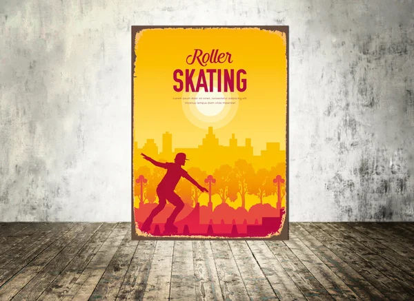 

Roller Skating Tin Sign, Summer Sport Metal Print, Bar Pub College Dorm Home Wall Decor Home Decor Art Poster Retro Tin Sign