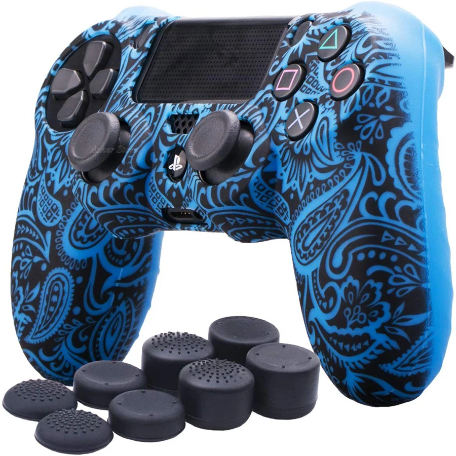 PS4/Slim/Pro Controller Silicone Cover Waterproof Printing Flowers Skin for Sony Playstation 4 PS 4 Dualshock 4 Accessories