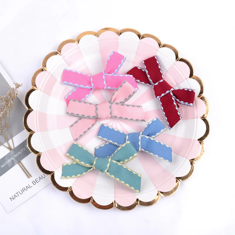 1pc Kids Cottton Bows Clip Hairpinss For Women Autumn and Winter Schoolgirls Hair Accessories Lovely Bow Barrettes Gifts | Детская