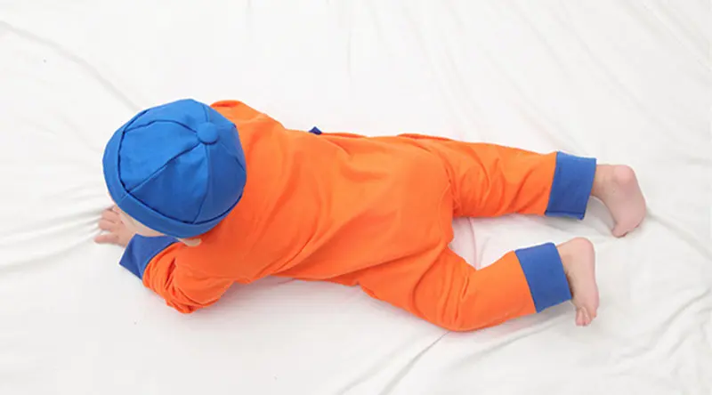 Одежда для новорожденных с рисунком Dragon Ball, Комбинезоны для маленьких мальчиков с рисунком из мультфильма «Сон Гоку», осенний костюм с длинными рукавами для малышей